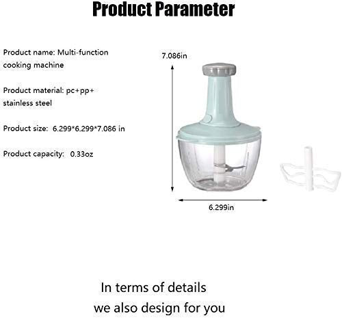 Manual Hand-Press Food & Vegetable Chopper Mixer with Steel 3 Blades, Multicolou